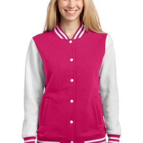 Ladies Fleece Letterman Jacket Thumbnail