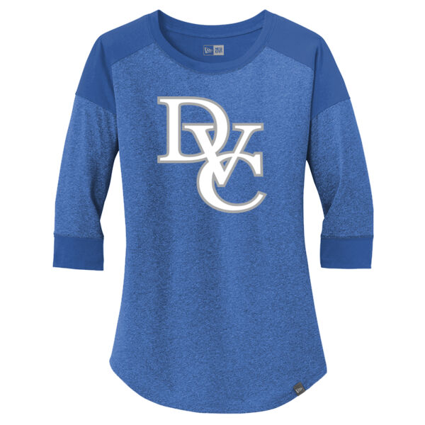  ® Ladies Heritage Blend 3/4 Sleeve Baseball Raglan Tee, DVC_Team_Gray/White Thumbnail