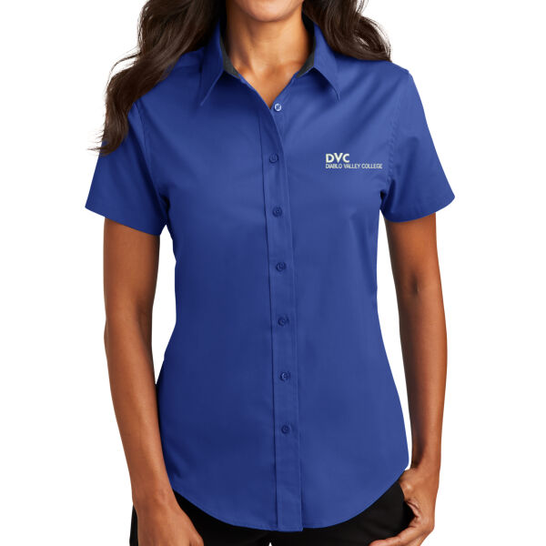 Ladies Short Sleeve Easy Care Shirt, DVC_White Thumbnail