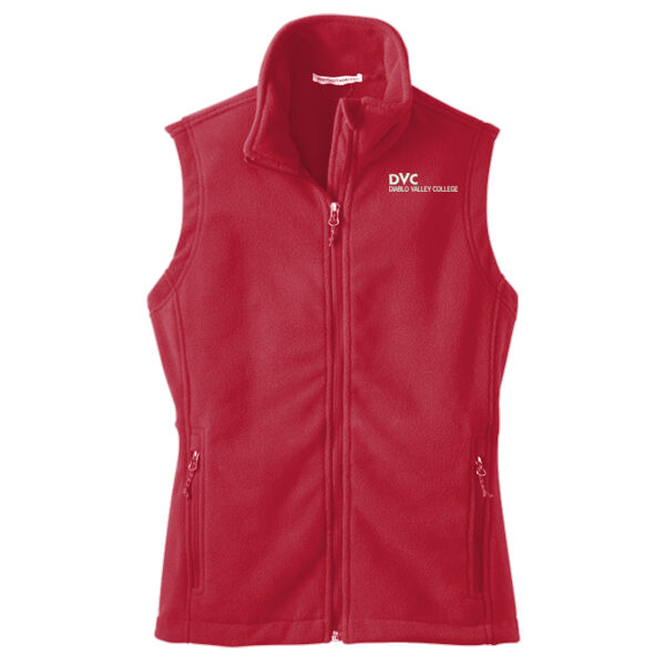 Ladies Fleece Vest, DVC_White Thumbnail